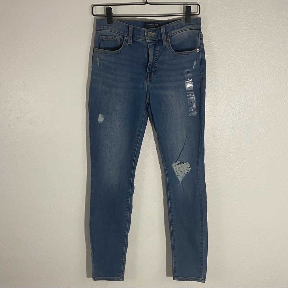 New Lucky Brand Ava Mid-Rise Super Skinny Jeans Size 4/27R Distressed